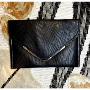BCBGeneration‎ black faux snakeskin clutch/envelope bag
